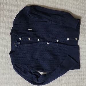 Polo Ralph Lauren Girls Dark Blue Cardigan Sweater Size 6x